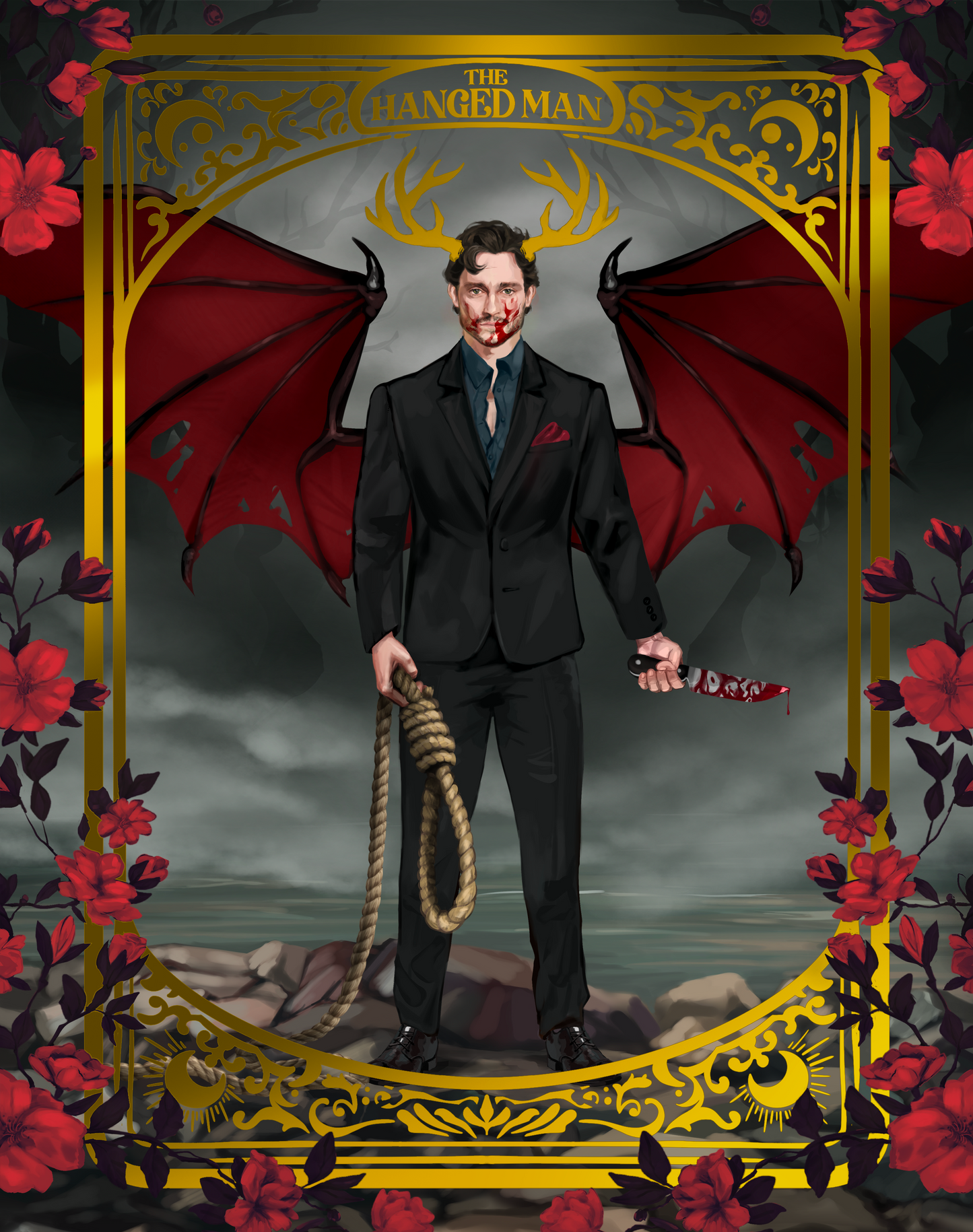 Gold Foil Hannibal & Will Art Print