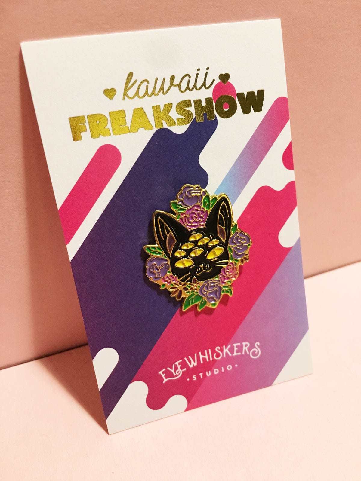 Creep Kitty Roses Pin