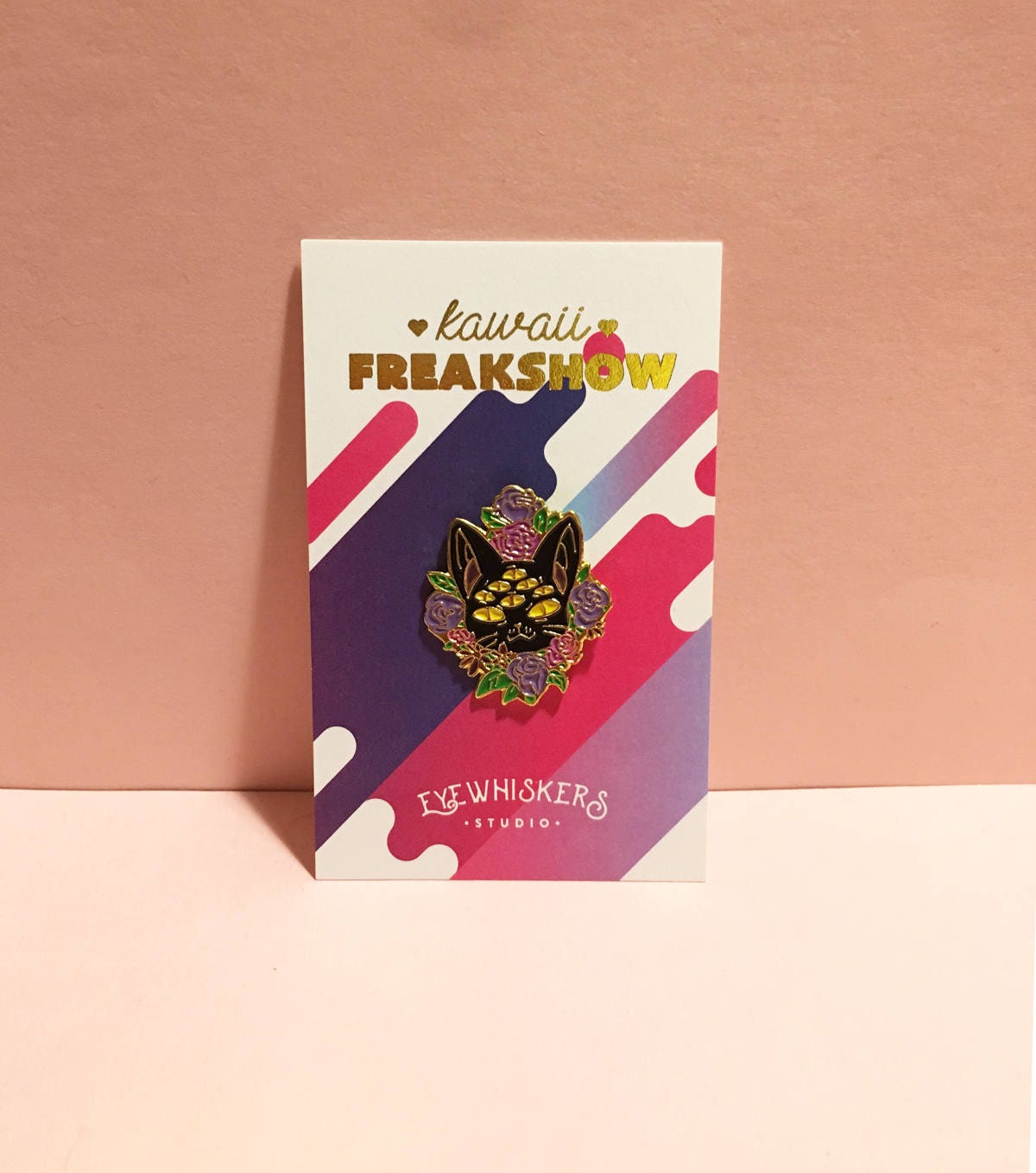 Creep Kitty Roses Pin