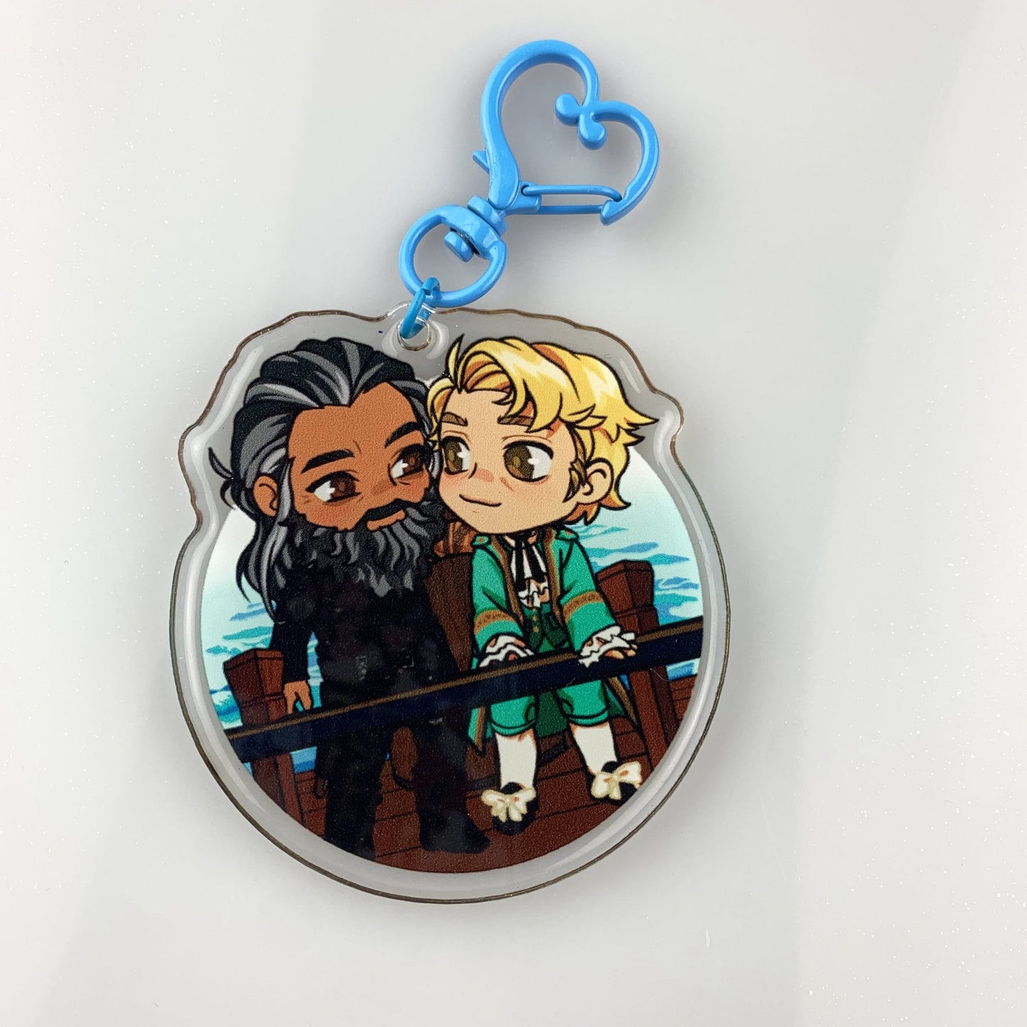 BlackBonnet Acrylic Keychain: Our Flag Means Death, Blackbeard & Stede