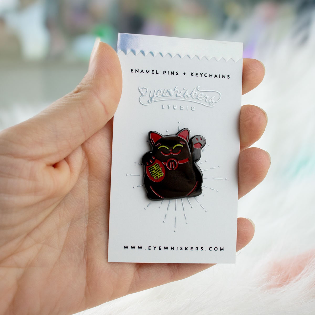 Black Neko Cat Pin