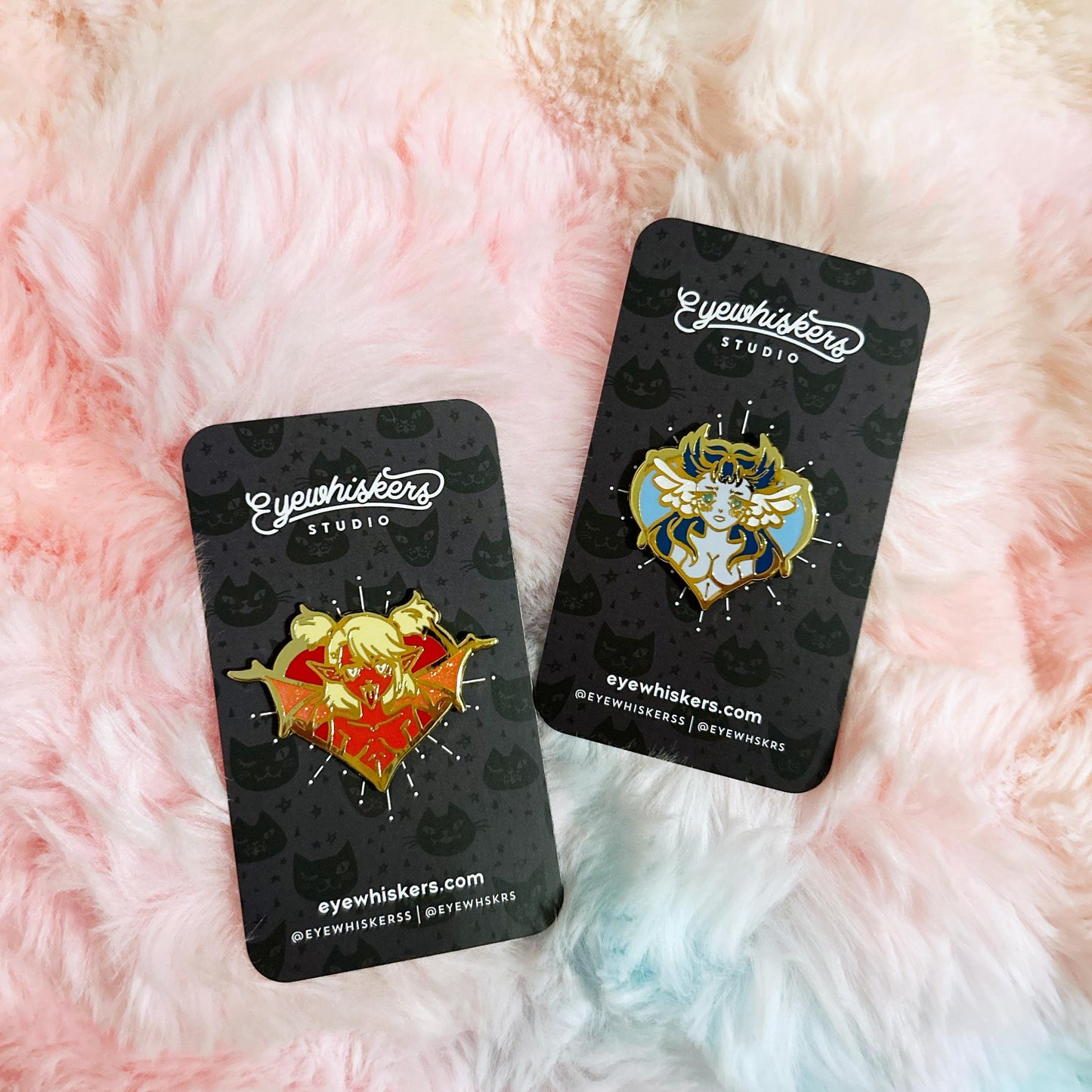 Angel Girl Enamel Pin: Blue Celestial Fantasy Art