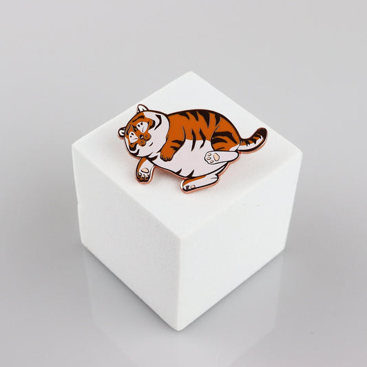 Orange Chubby Tiger Pin