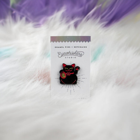 Black Neko Cat Pin