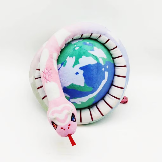 PREORDER, Snake Plush, Jormungandr Plushie, World Serpent, World Snake, Norse Mythology, Mythology Gifts, Cute Snake plushie, Globe Plushie