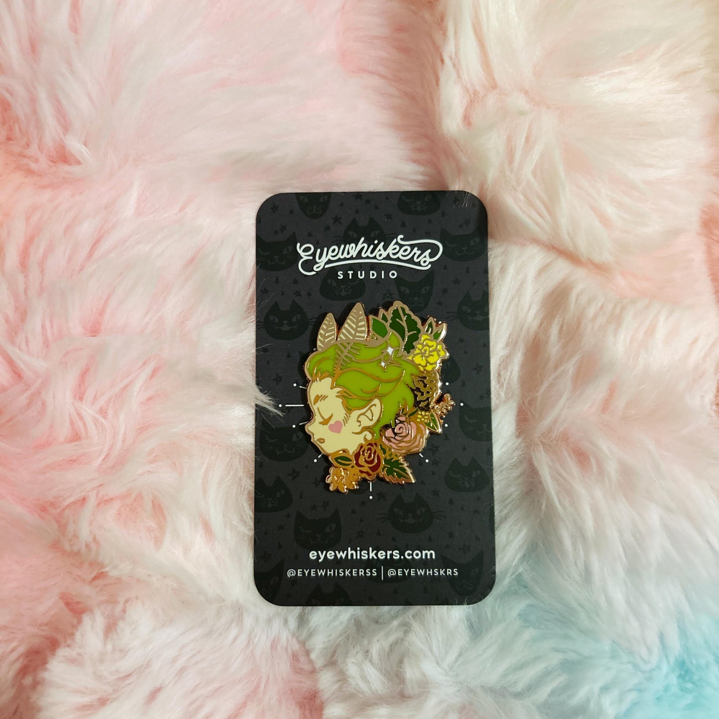 Moth Fairy Enamel Pin: Rose Gold Floral Dream Sprite