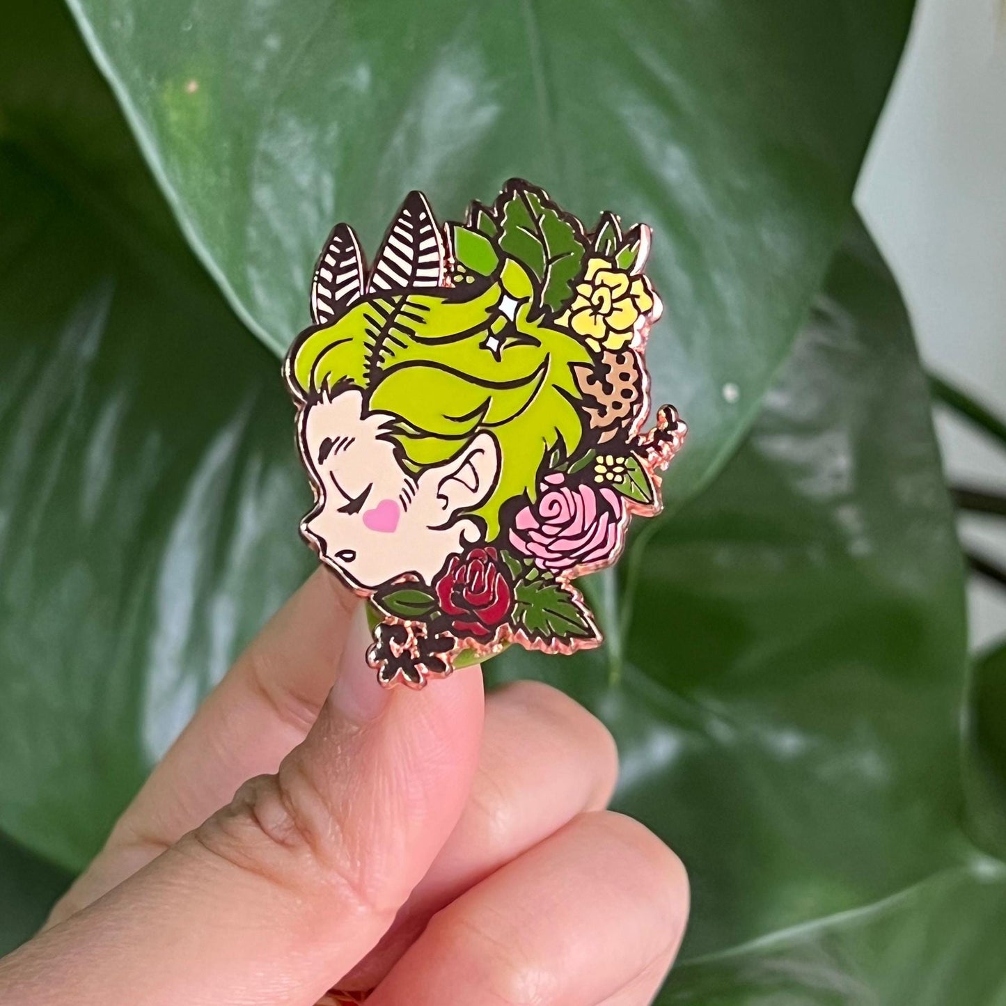 Moth Fairy Enamel Pin: Rose Gold Floral Dream Sprite