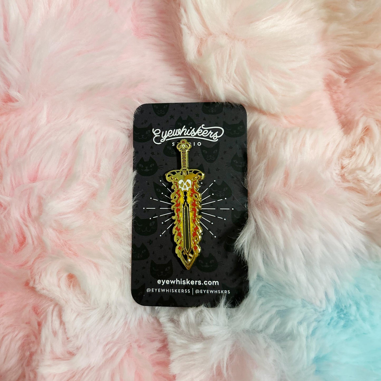 Flaming Skull Sword Enamel Pin • Fantasy Weapon Pin • Fire Blade Goth Pin • RPG DnD Accessory • Demon Slayer Aesthetic Lapel Pin