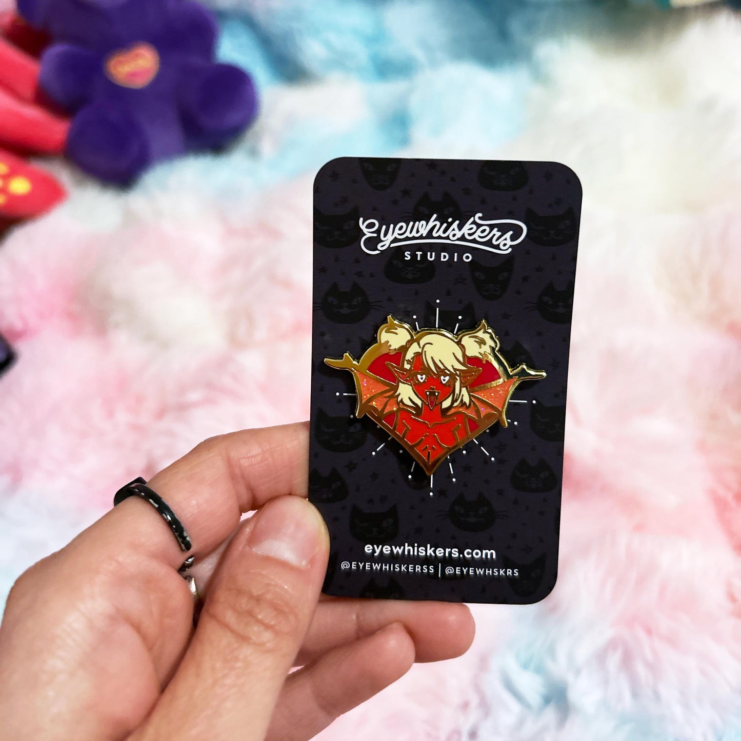 Succubabe Enamel Pin: Glitter Wings, Goth Fantasy Art